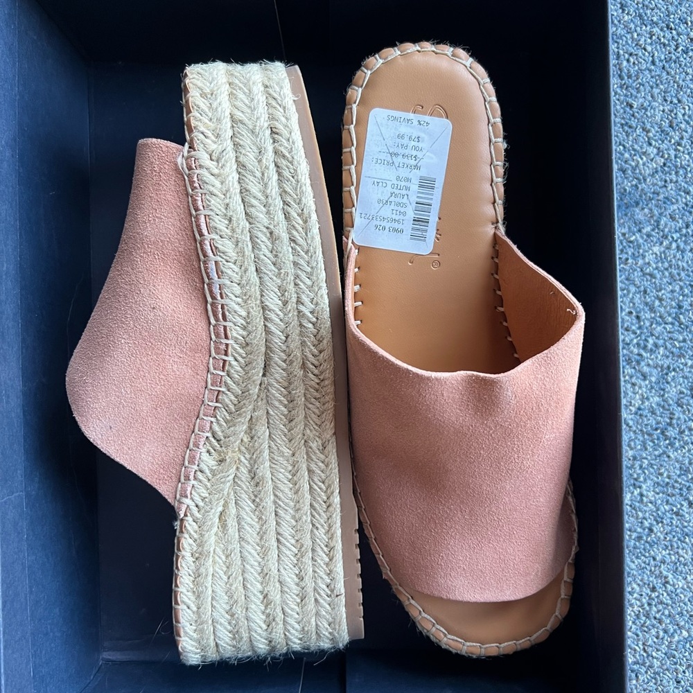 BNWT Splendid Laura suede wedges in muted clay color